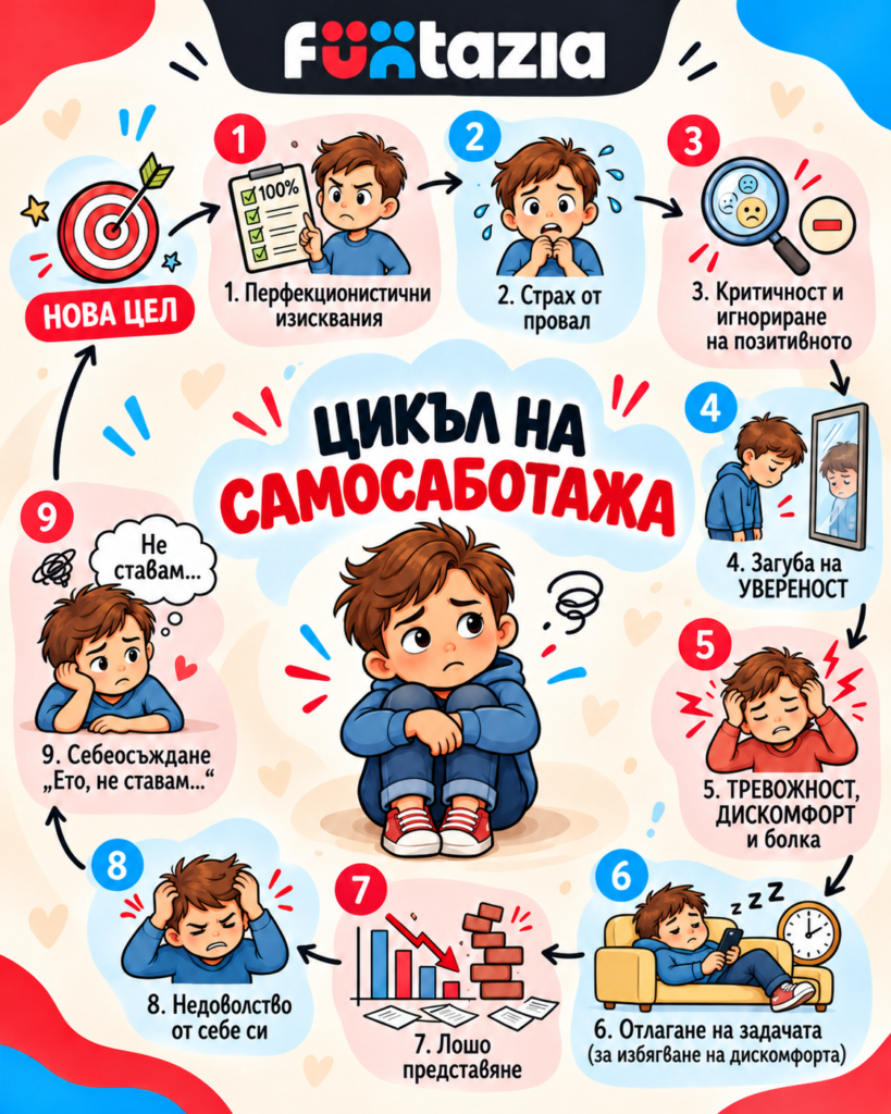 Cycle of Self-Sabotage Infographic